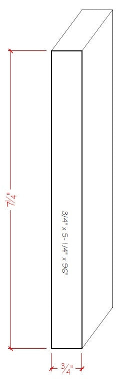 Dimensional Lumber Square Stock EWSS14 Line Drawing