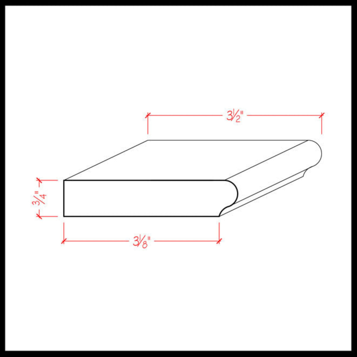 Window Sill EWWS12 Line Drawing
